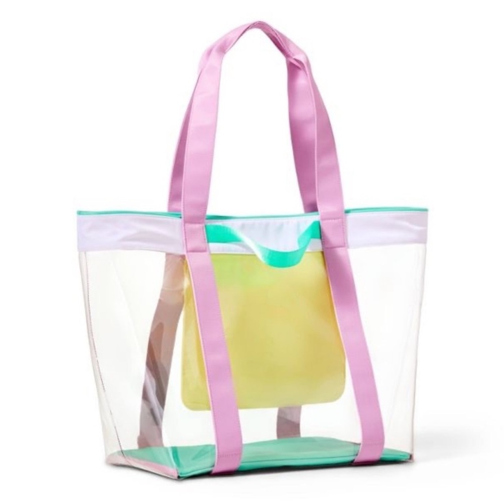 Stoney Clover Lane x Target Clear/Lavender Transparent Beach Tote Bag NWT